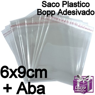 100 Saquinhos Plasticos com adesivo transparente 6x9cm - embalagens para joias
