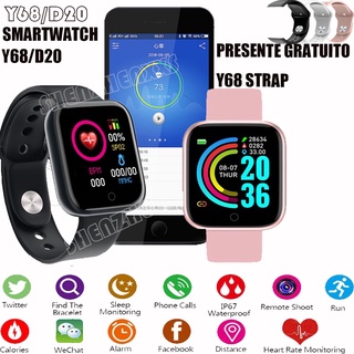 Smartwatch Na Promoção Relógio masculino Smart Watch Y68 D20 relogio Bluetooth Com Monitor De Coração relogio alça rosa for iphone E Android