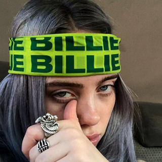 Billie Eilish Lenço Quadrado Billy Hip Hop Rock Bandana (2)