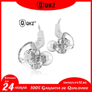 【Enviado em 24 Horas】 Original Qkz Ak6 Fones De Ouvido Intra-Auricular Com Microfone HiFi 3.5mm À Prova D 'Água Transparente