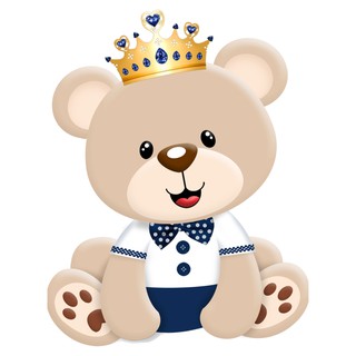 Adesivo Infantil De Parede Urso Príncipe Menino Decoração Quarto infantil.
