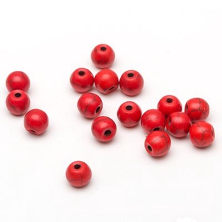 50 / 100 Pcs Rodada Contas Loose Charme Vermelho Spacer Beads Para Jóias Encontrar 4mm 6mm (4)