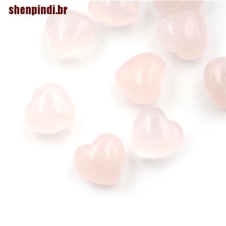 Shenpindi 1pç Gemst De Cristal Rosa Em Formato De Coração De Quartzo Natural (6)