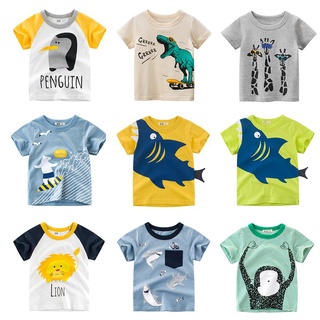 Camiseta Infantil Masculina De Algodão Estampa De Tubarão Com Estampa De Tubarão (2)