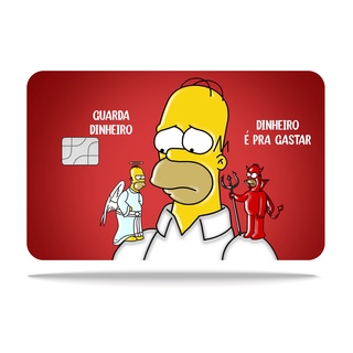 Película Adesiva Para Cartão De Crédito Meme Homer Simpson Dinheiro é Pra Gastar Já vai