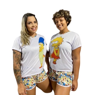 Kit 2 Pijamas Curto Simpsons (adulto/infantil)