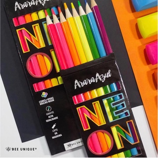 Lápis para Desenhar Neon com 8 Cores Arara Azul