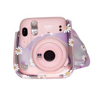 Nova Moda Design Pvc Camera Bag Case Capa Para Fuji Instax Mini 8 911 Pink with Daisy (2)