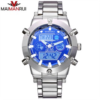 MAIMANRUI Mens Wristwatches Digital Multifunction Waterproof Watch Stainless Steel Sports Male Clock