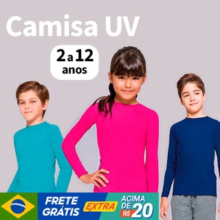 Camisa UV +50 Blusa Proteção Infantil (2 a 12 anos) Menino Menina Bebe Proteção Solar Sol (2)