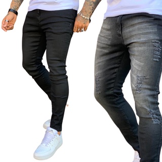 Kit 2 Calça Jeans Skinny Masculina Com Lycra