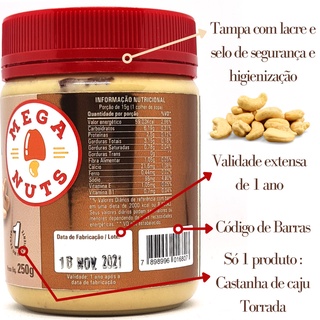 Pasta de Castanha de Caju 500g (2x250g) Mega Nuts - Sem Açúcar Só 1 Produto! (3)