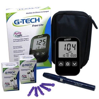 Kit Monitor De Glicemia + 100 Tiras Reagentes Free Lite G-tech