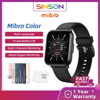 Mibro Color Smartwatch Medição de pressão SpO2 Monitoramento Multi-idioma Android IOS