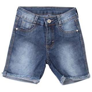 Bermuda feminina Jeans lycra com regulador barra desfiada tam 10 ao 16