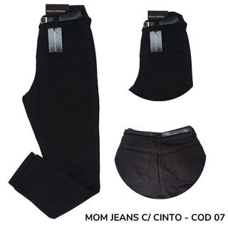 Calça Mom Jeans Feminina Luxo Cintura Alta Elegante (7)