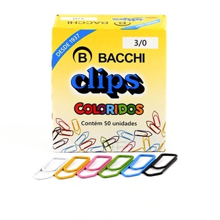 Clips para papel Bacchi Galvanizados e Coloridos/Papelaria (9)
