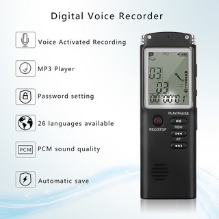 Gravador De Áudio Digital De Voz 8GB Gravação Profissional T60