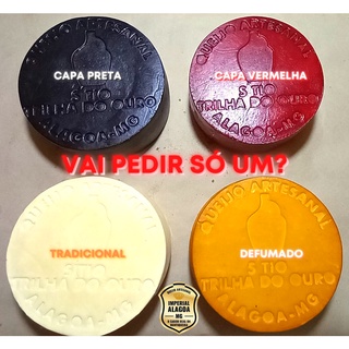 Kit 4 Queijos Alagoa 900g Tradicional - Faixa preta - Faixa vermelha - Defumado - Sitio Trilha do Ouro