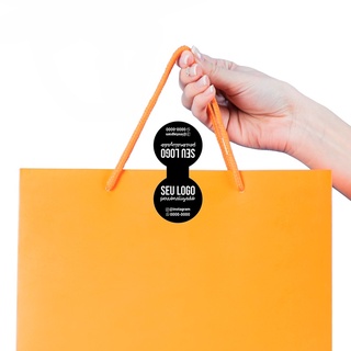 Fecha sacola Redondo para Lacrar Sacolas e Embalagens - Etiqueta Adesiva - Adesivos Personalizados com Logo 6x3cm