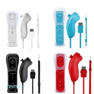 Controle Remoto Sem Fio + Nunchuck Com +Capa De Silicone 3 em 1 Acessórios Para Nintendo Wii Game Console