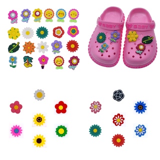 Sapatos Crocs Jibbitz Pins Flores Coloridas DIY Com Botões