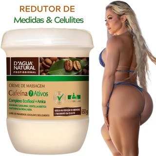 Creme De Massagem Redutor Medidas E Celulites Com Cafeina Castanha Da Índia Guarana 7 Ativos - 650g