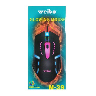 Mouse Com Fio Gamer USB Weibo M-39 - Luzes Semi Profissional Pronto Entregar