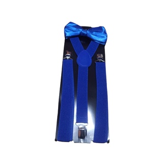 kit suspensórios adulto azul royal ajustavel unissex