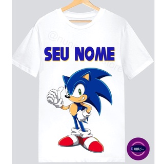 Camisa Camiseta Sonic Infantil Personalizada Com Nome