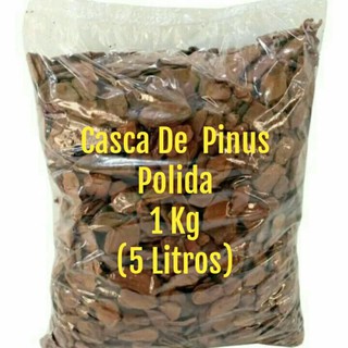 Casca De Pinus Polida P/ vasos jardins 1Kg (5 Litros)