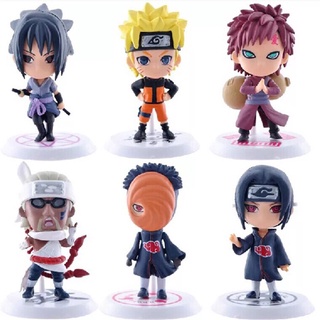 6 Pçs/set Naruto Shippuden Anime Ação PVC Figura Hatake Kakashi 18/19 Q Versão Modelo Estátua Collectible Toy Figma (1)