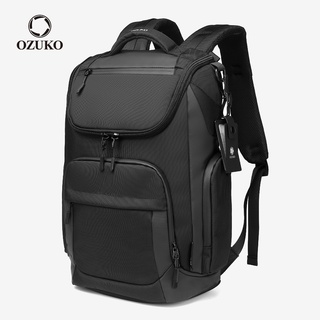 Ozuko Mochila Masculina Impermeável De Grande Capacidade Para Laptop / Business / Viagem Com Carregamento Usb