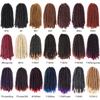 Synthetic Spring Twist Crochet Hair 8 Inch Curly African Style Crochet Braids Passion Twist Hair Extensions (4)