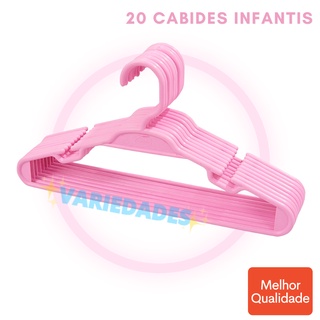 Kit 20 Cabides Infantis para Organização Rosa 5,5mm