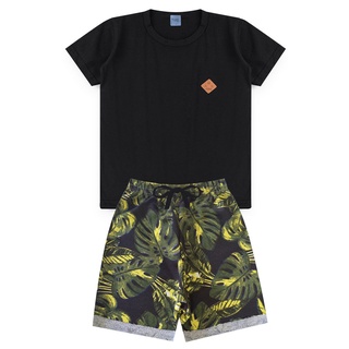 Conjunto Infantil Menino Roupa de Criança masculino Bermuda e Camiseta Atacado Barato L21 (6)
