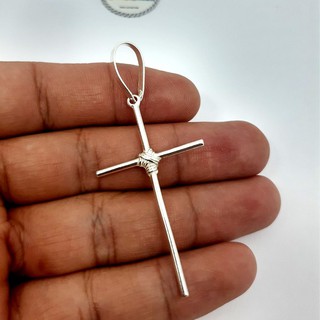 Pingente Cruz fina crucifixo em prata 925 maciça Fino