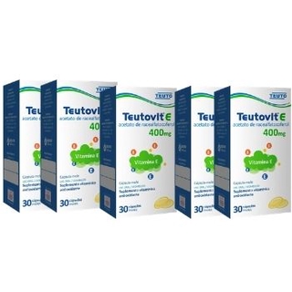Teutovit E 400mg 30caps vitamina E Teuto c/5 unidades