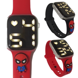 Relógio Digital Infantil Super Heróis Luzes Led
