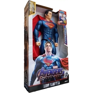 Superman Boneco Articulado Grande 30 Cm C/ Luz E Som Heróis (2)