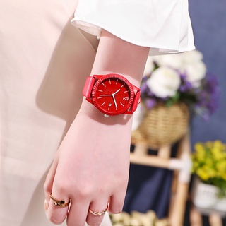 【2 pçs】 Relógio feminino de couro com calendário de quartzo + bela pulseira em arco 1656 (7)