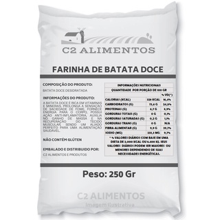 Batata Doce Desidratada Em Pó 250gr- Produto Premium Envio Imediato C2 Alimentos