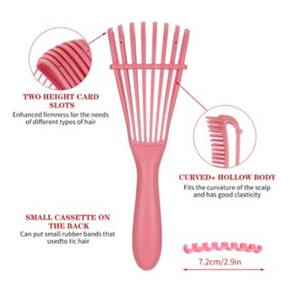 Pente De Cabelo Desembaraça Ar Escova para cabelo cacheados e crespos escova tipo polvo de Massagem Define Cachos - ESCP001 (8)