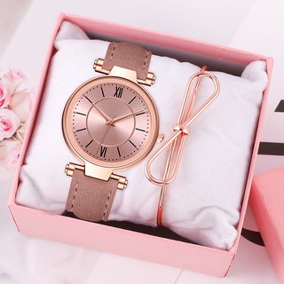 【Assista + Pulseira】Conjunto De Relógio Feminino Moda Casual Analog Quartz Watch Relógios Femininos