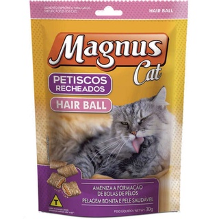 Petisco anti bola de pelos Magnus Cat para gatos pet Petisco Recheado Hair Ball gato pet shop