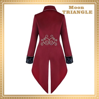 Male Medieval Tailcoat Steampunk Lapel Overcoat Trench Coat Jacket (2)
