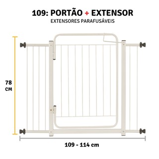 Portão Porta Grade Bebê Pet Segurança109/114 cm