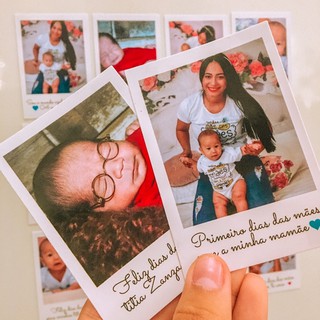 Polaroids com imã de geladeira - papel fotográfico brilhoso 180g