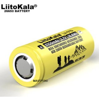 01 Bateria Liitokala 26650 bateria recarregável 3.7V 5100 mAh Descarga 20A (1)