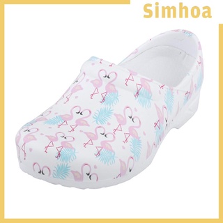 SIMHOA Sapato Feminino Resistente Ao Deslizamento Para Chef De Cozinha/Sapatos De Enfermagem/Trabalho Com Estampa De Flamingo